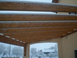 Carport mit steigender Pfette und schr�gem Giebelsparren